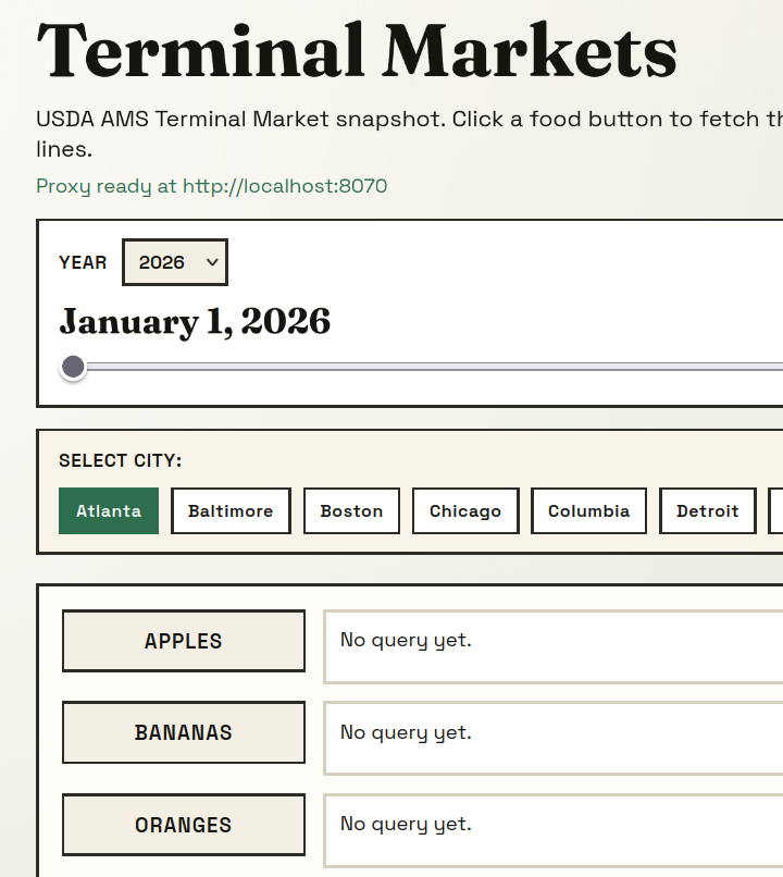 Terminal Markets project preview